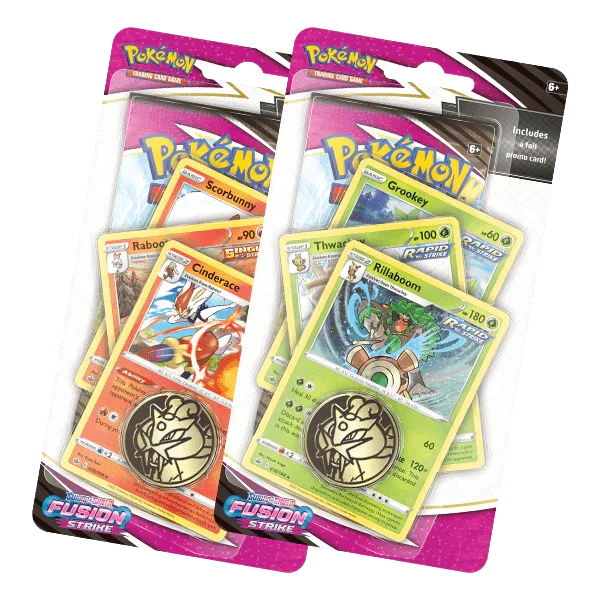 Pokemon TCG - Sword & Shield - Fusion Strike Premium Checklane Blister Pack - Cinderace/Rillaboom