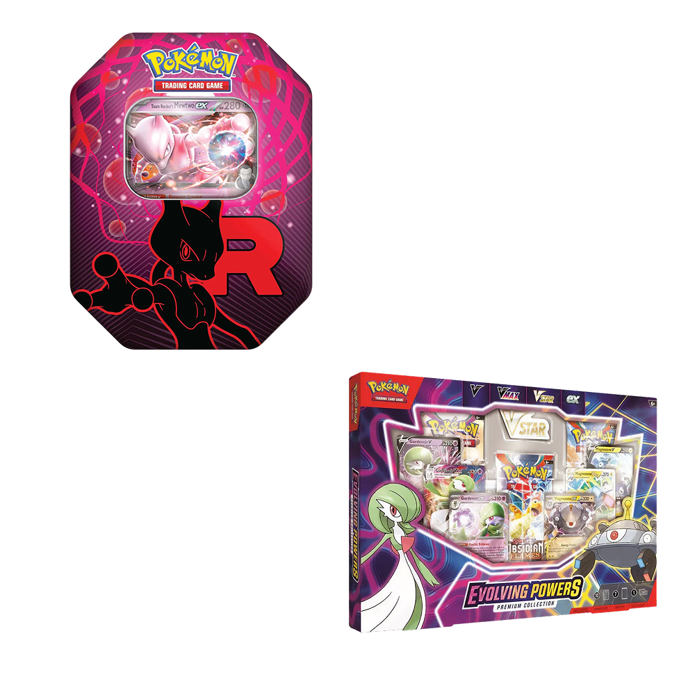 Pokemon TCG - Evolving Powers Collection Box & Team Rocket Tin (Mewtwo) - Bundle