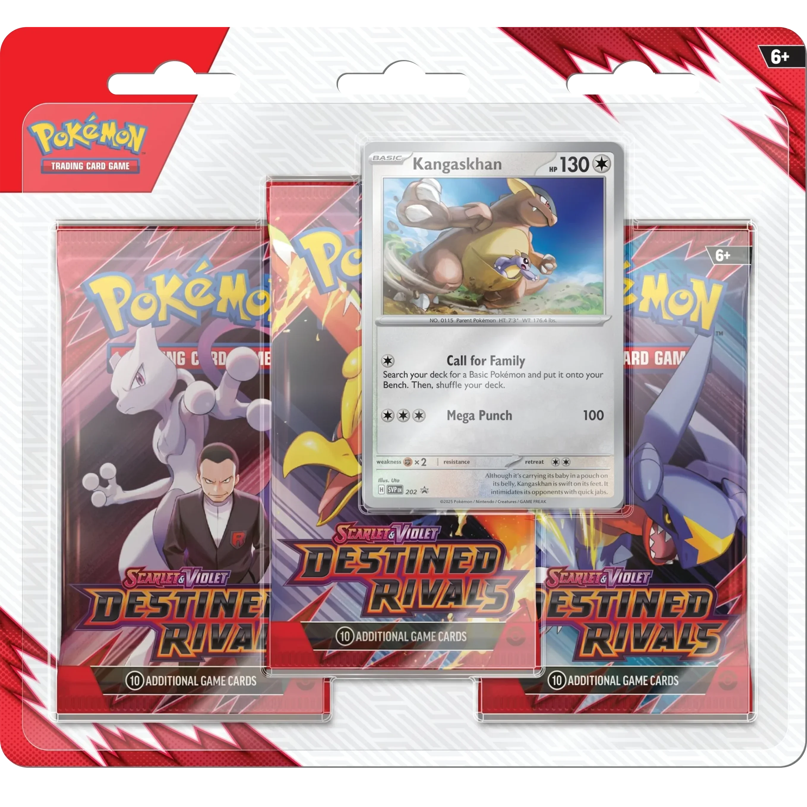 Pokemon TCG - Scarlet & Violet - Destined Rivals - 3-Pack Blister - Kangaskhan