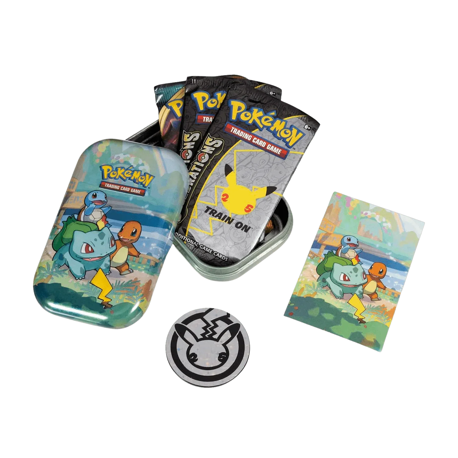 Pokemon TCG - Sword & Shield - Celebrations - Mini Tin - Bulbasaur, Charmander & Squirtle