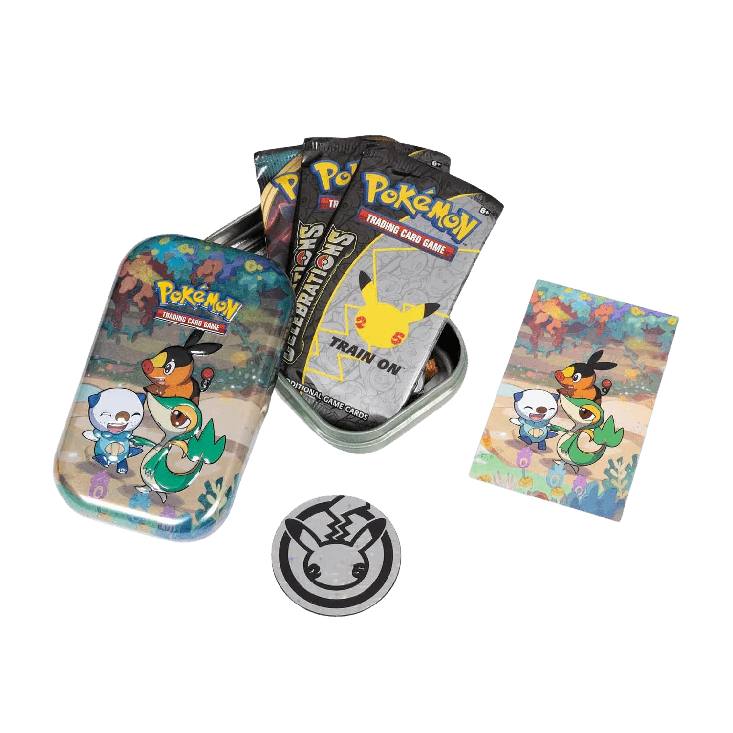 Pokemon TCG - Sword & Shield - Celebrations - Mini Tin - Snivy, Tepig & Oshawott