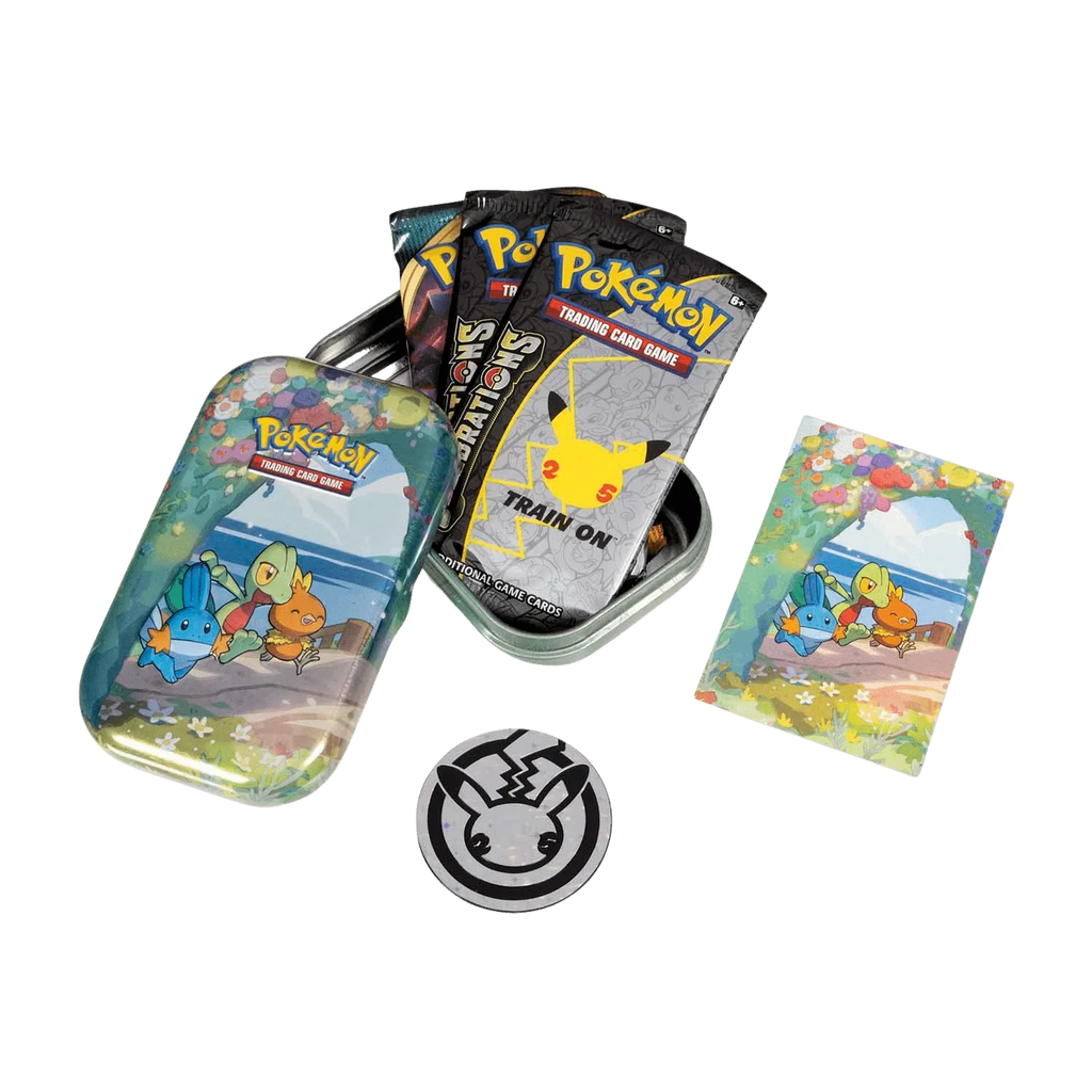Pokemon TCG - Sword & Shield - Celebrations - Mini Tin - Treecko, Torchic & Mudkip