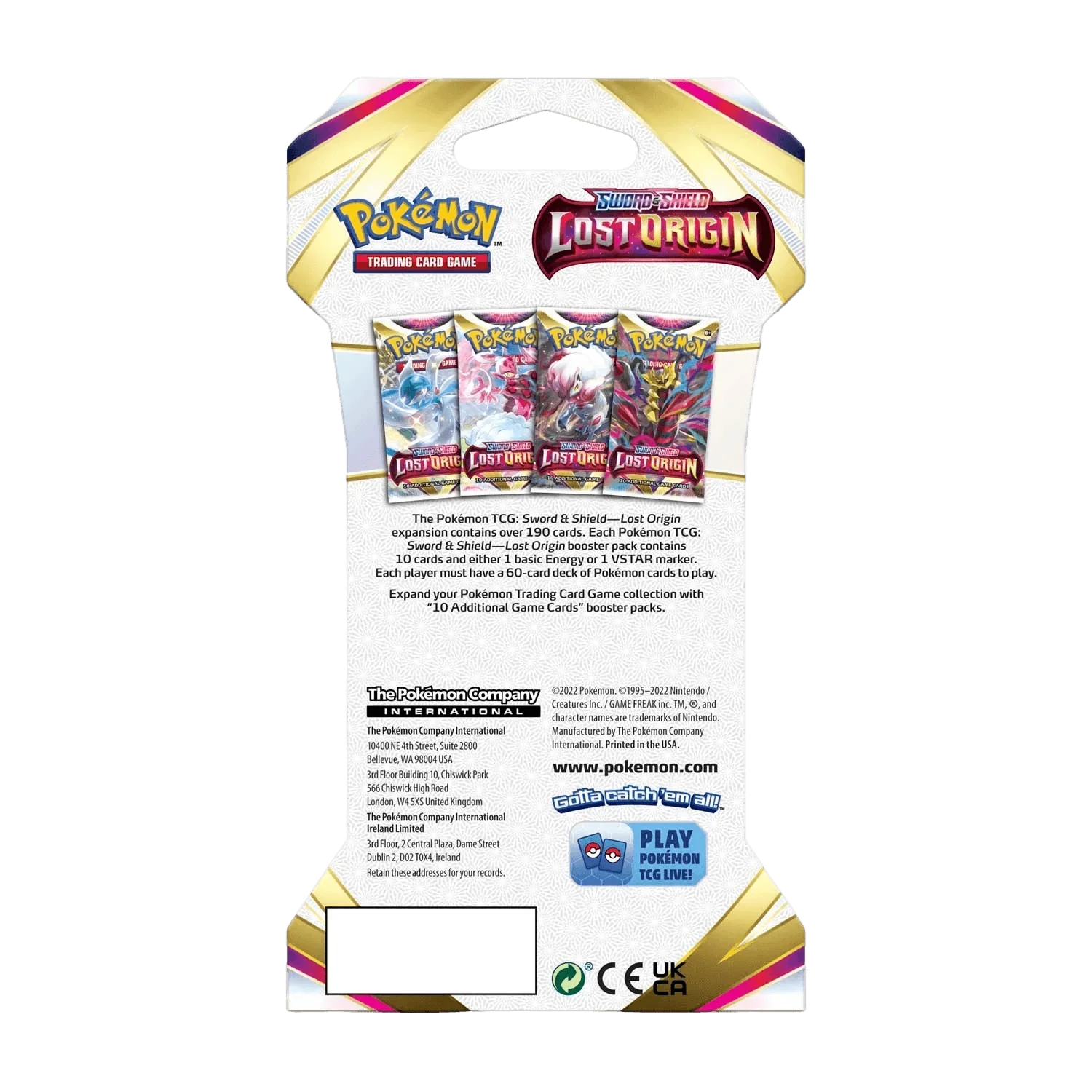 Pokemon TCG - Sword & Shield - Lost Origin - Sleeved Booster Pack