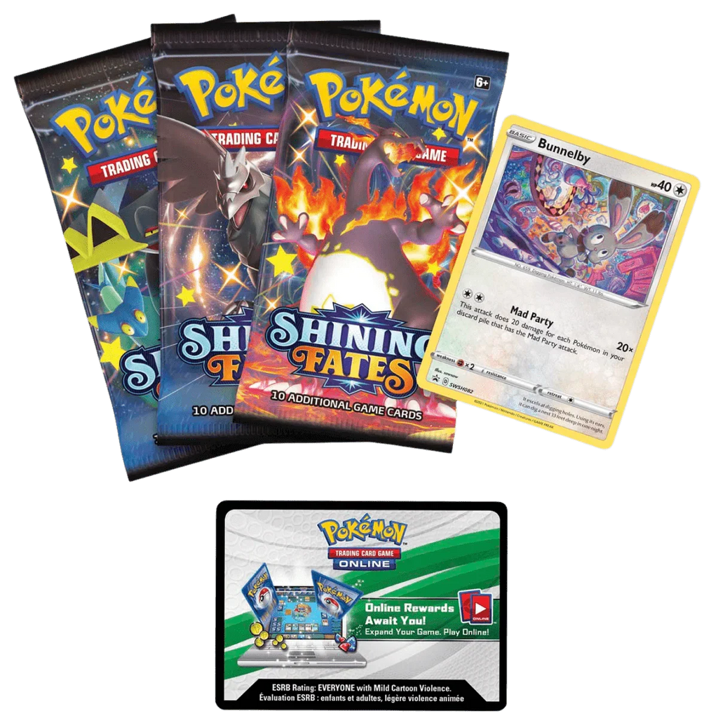 Pokemon TCG - Sword & Shield - Shining Fates - Mad Party Pin Collection Box - Bunnelby