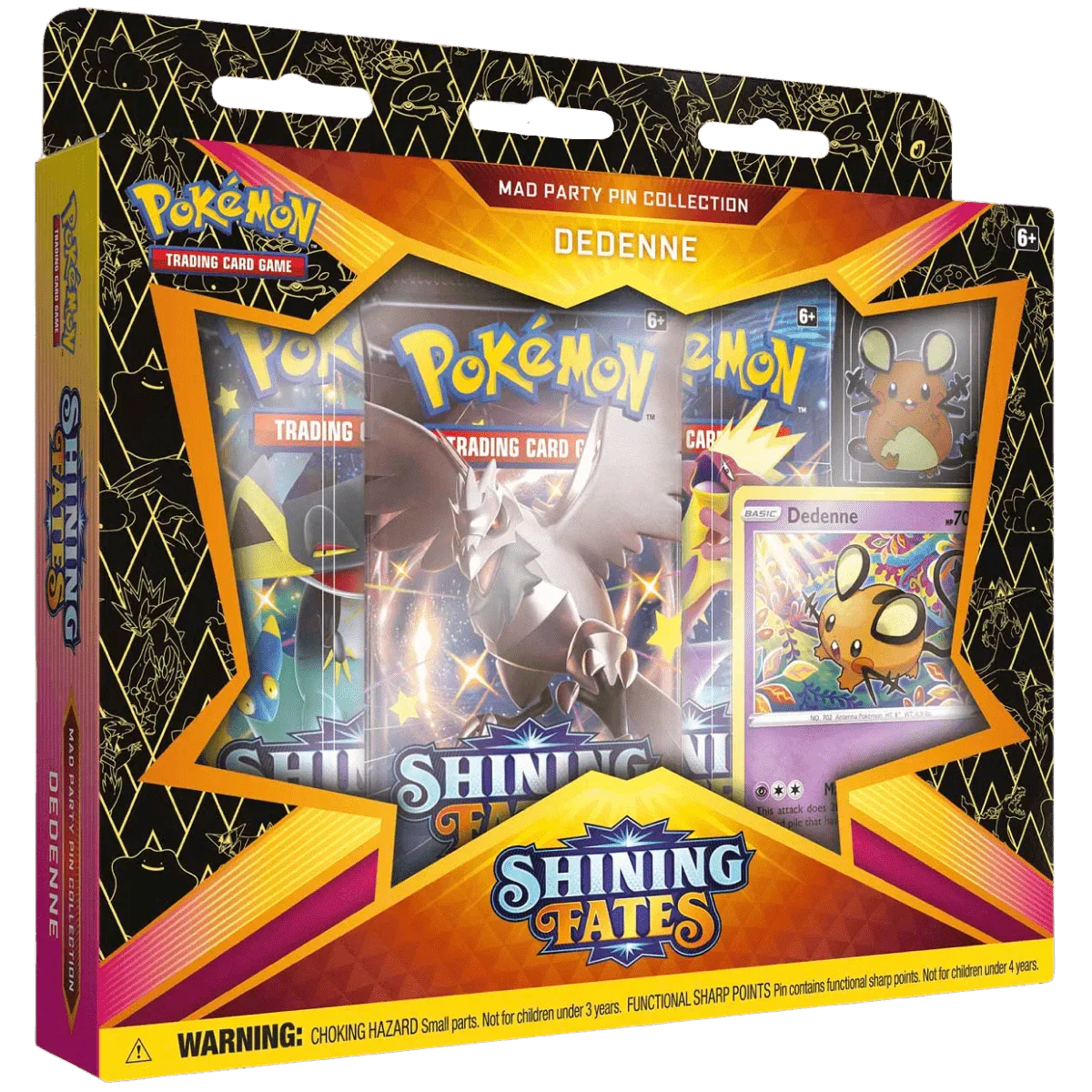 Pokemon TCG - Sword & Shield - Shining Fates - Mad Party Pin Collection Box - Dedenne