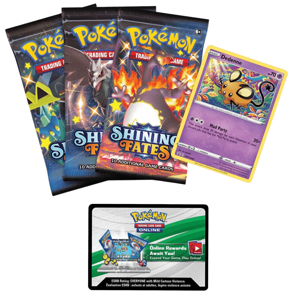 Pokemon TCG - Sword & Shield - Shining Fates - Mad Party Pin Collection Box - Dedenne