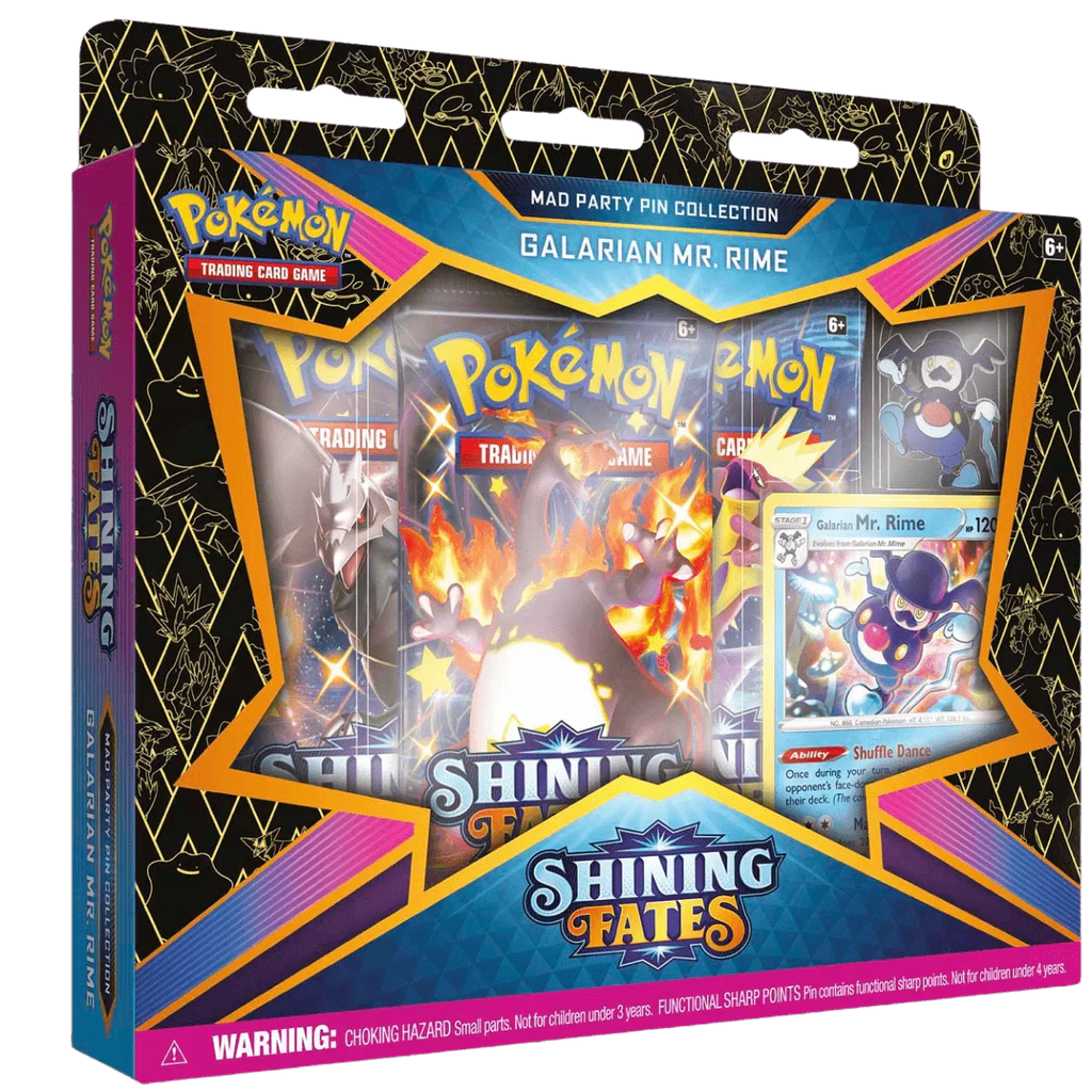 Pokemon TCG - Sword & Shield - Shining Fates - Mad Party Pin Collection Box - Galarian Mr. Rime
