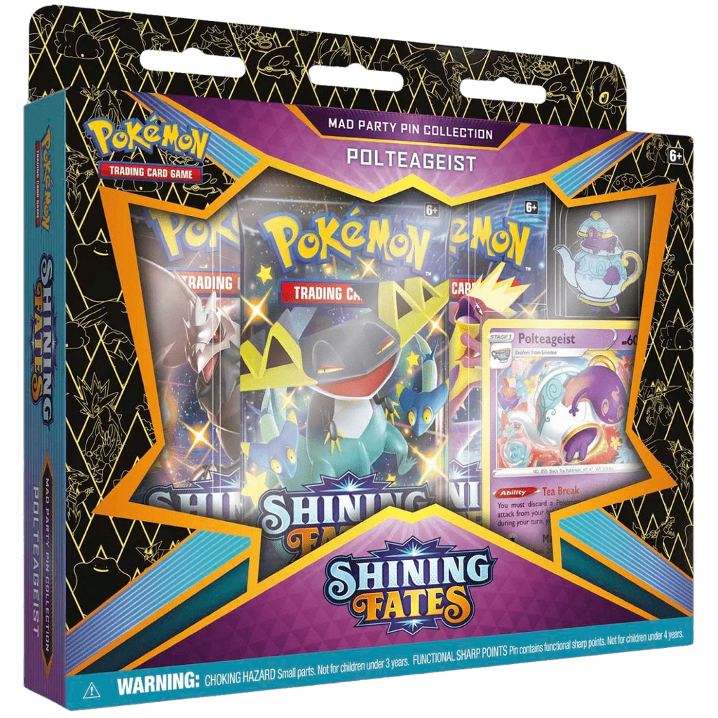 Pokemon TCG - Sword & Shield - Shining Fates - Mad Party Pin Collection Box - Polteageist