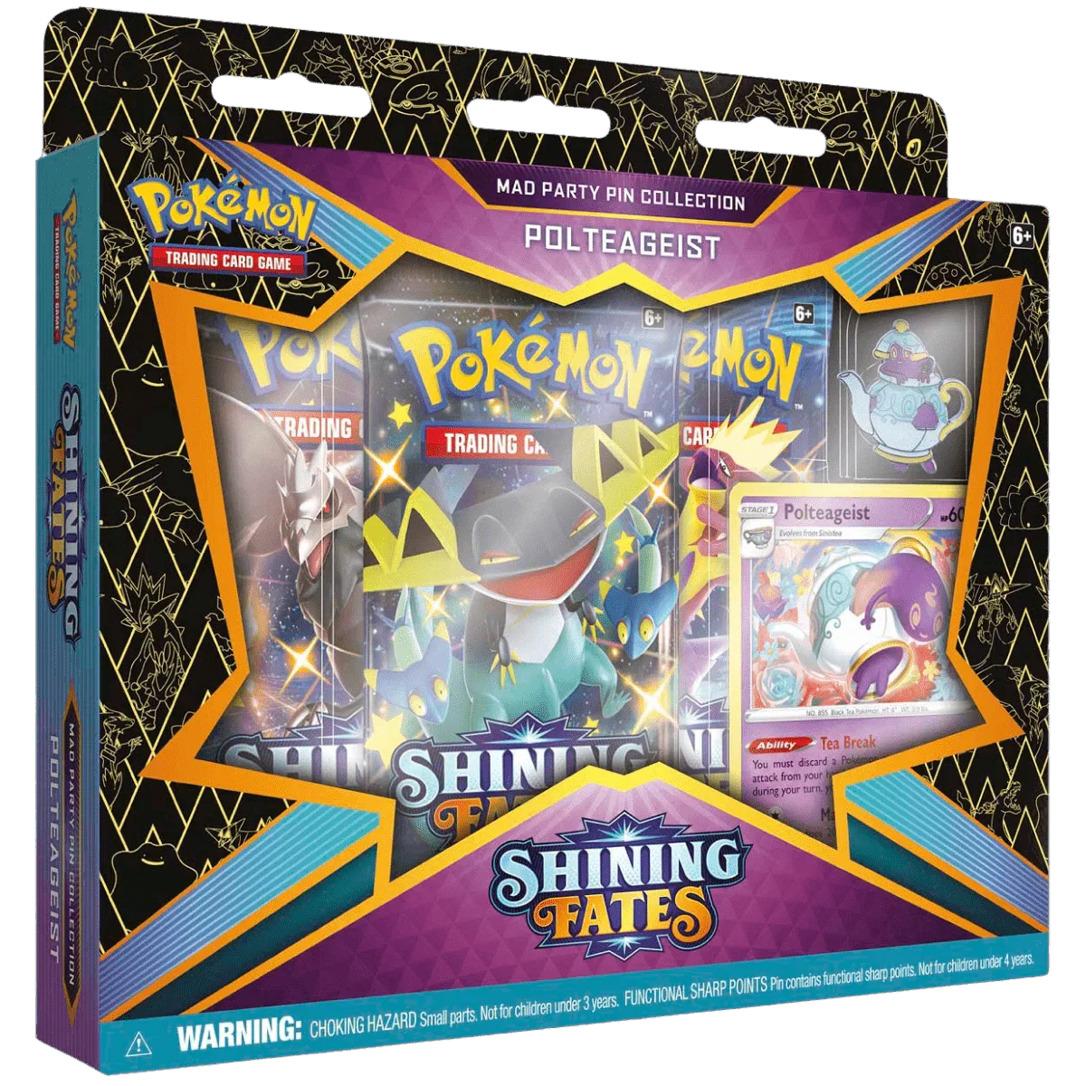 Pokemon TCG - Sword & Shield - Shining Fates - Mad Party Pin Collection Box - Polteageist
